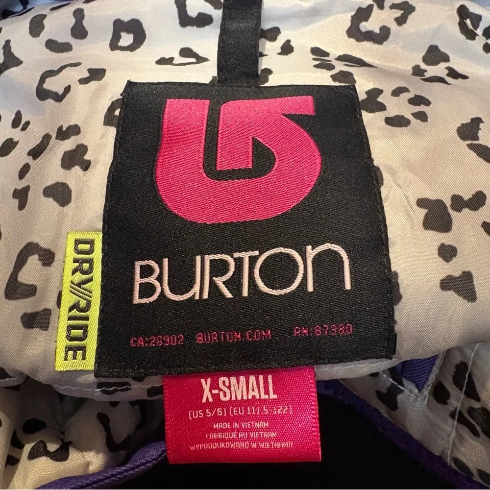 BURTON Girls Kids Purple DriRide Ski Snowboard Zipped Hoodie Jacket Size XS